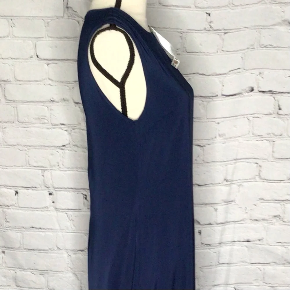 Veiled Collection Navy Blue Eva Essential Sleeveless Midi Dress Medium NWT